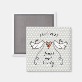 Persoonlijke Witte Doves Wedding Magnet Favor (Voorkant / Achterkant)