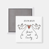 Persoonlijke Witte Doves Wedding Magnet Favor (Voorkant / Achterkant)
