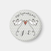 Persoonlijke Witte Doves Wedding Magnet Favor (Voorkant)