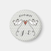 Persoonlijke Witte Doves Wedding Magnet Favor (Voorkant)
