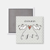 Persoonlijke Witte Doves Wedding Magnet Favor (Voorkant / Achterkant)