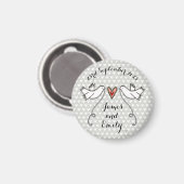 Persoonlijke Witte Doves Wedding Magnet Favor (Voorkant / Achterkant)