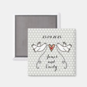 Persoonlijke Witte Doves Wedding Magnet Favor (Voorkant / Achterkant)