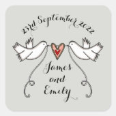 Persoonlijke witte doves Wedding Sticker Labels (Voorkant)