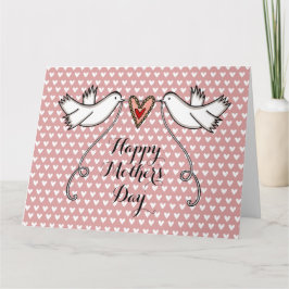 Persoonlijke witte duiven Moederdag kaart