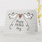 Persoonlijke Witte Duiven Moederdagkaart Kaart (Gele Bloem)