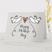 Persoonlijke Witte Duiven Moederdagkaart Kaart (Gele Bloem)