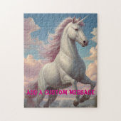 Persoonlijke Witte Eenhoorn Wolken Legpuzzel (Verticaal)