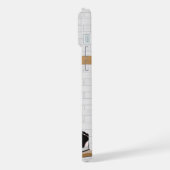 Persoonlijke Witte en Blauwe Basketball Jersey iPhone Hoesje (Linkerkant)