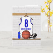 Persoonlijke Witte en Blauwe Basketball Jersey Kaart (Gele Bloem)