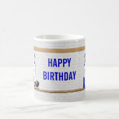 Persoonlijke Witte en Blauwe Basketball Jersey Koffiemok (Center)