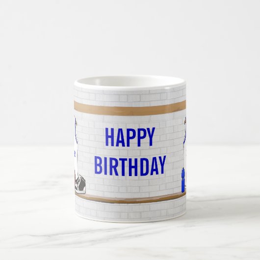 Persoonlijke Witte en Blauwe Basketball Jersey Koffiemok (Center)