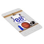 Persoonlijke Witte en Blauwe Basketball Jersey Magneet (Rechterzijde)