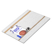 Persoonlijke Witte en Blauwe Basketball Jersey Notitieblok (Schuin)