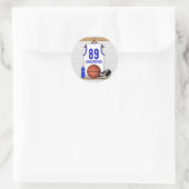 Persoonlijke Witte en Blauwe Basketball Jersey Ronde Sticker (Tas)