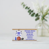 Persoonlijke Witte en Blauwe Basketball Jersey Visitekaartje (Staand voorkant)