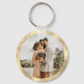 Persoonlijke witte en gouden chic-minimalistische sleutelhanger (Achterkant)