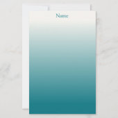 Persoonlijke witte en turquoise ombre briefpapier (Voorkant)