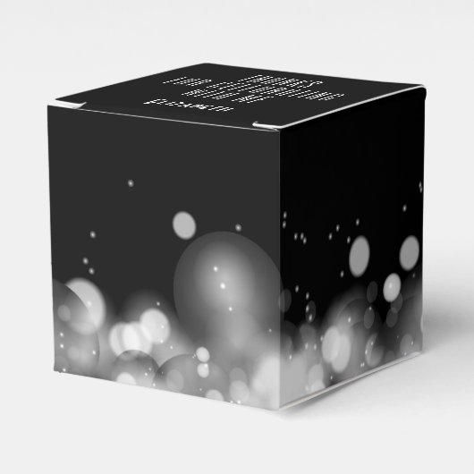 Persoonlijke witte en zwarte Bokeh Bedankdoosjes (Voorkant Zijde)