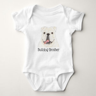 Persoonlijke witte Engelse Bulldog Hond Romper