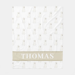 Persoonlijke Witte Gouden Doodle Hond Fleece Deken
