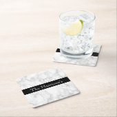 Persoonlijke witte grijs en zwarte marmer kartonnen onderzetters (Insitu)