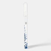 Persoonlijke witte joumloge muzieknotities op blau Case-Mate iPhone case (Achterkant / Links)