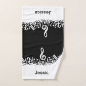 Persoonlijke witte joumloge muzieknotities op zwar bad handdoek (Handdoek)