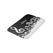 Persoonlijke witte joumloge muzieknotities op zwar badmat (Gekanteld)