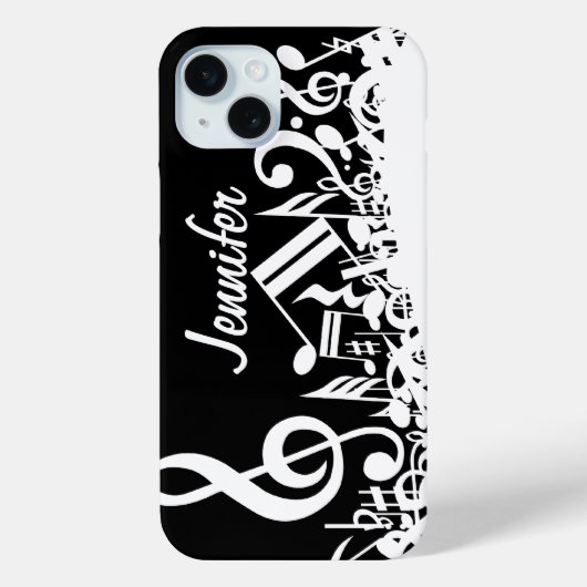 Persoonlijke witte joumloge muzieknotities op zwar Case-Mate iPhone case (Achterkant)
