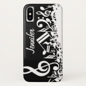 Persoonlijke witte joumloge muzieknotities op zwar Case-Mate iPhone case (Achterkant)