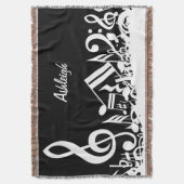 Persoonlijke witte joumloge muzieknotities op zwar deken (Voorkant Verticaal)