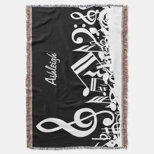 Persoonlijke witte joumloge muzieknotities op zwar deken (Voorkant Verticaal)