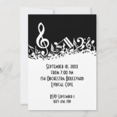 Persoonlijke witte joumloge muzieknotities op zwar kaart (Achterkant)