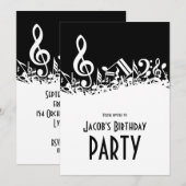 Persoonlijke witte joumloge muzieknotities op zwar kaart (Voorkant / Achterkant)