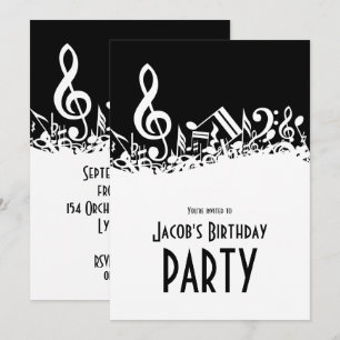 Persoonlijke witte joumloge muzieknotities op zwar kaart