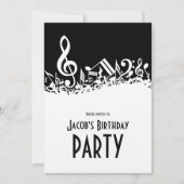 Persoonlijke witte joumloge muzieknotities op zwar kaart (Voorkant)