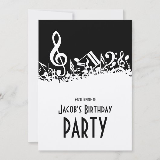 Persoonlijke witte joumloge muzieknotities op zwar kaart (Voorkant)