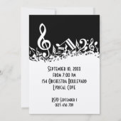 Persoonlijke witte joumloge muzieknotities op zwar kaart (Achterkant)