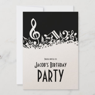 Persoonlijke witte joumloge muzieknotities op zwar kaart