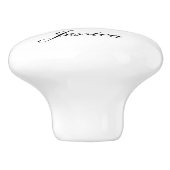 Persoonlijke witte joumloge muzieknotities op zwar keramische knop (Zijkant)