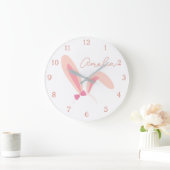 Persoonlijke witte konijn kinderkamer klok pastel (Huis)