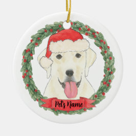 Persoonlijke witte labrador keramisch ornament