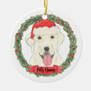 Persoonlijke witte labrador keramisch ornament