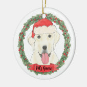 Persoonlijke witte labrador keramisch ornament (Links)