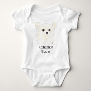 Persoonlijke witte langharige Chihuahua-hond Romper