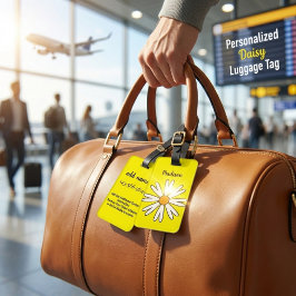 Persoonlijke Witte Madeliefjes Bagage Tag Bagagelabel