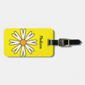Persoonlijke Witte Madeliefjes Bagage Tag Bagagelabel (Voorkant horizontaal)