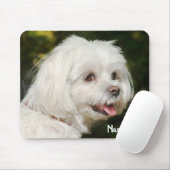 Persoonlijke witte Maltese puppy Dog Muismat (Met muis)