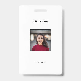 Persoonlijke witte personeelsbadge foto en tekst badge